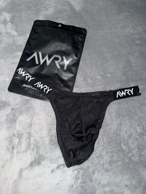 AWRY Men’s Black Mesh Thong